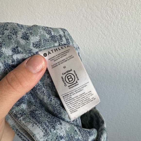 Athleta Elation Textured High-Rise 7/8 Tight Leggings Meadow Snowfall Blue M - Picture 13 of 13
